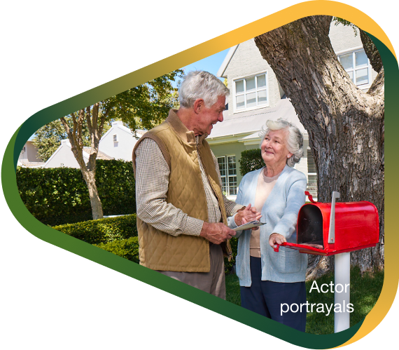 Actor portrayal of elderly man checking the mailbox with his wife with agitation that may happen with dementia due to Alzheimer's disease.