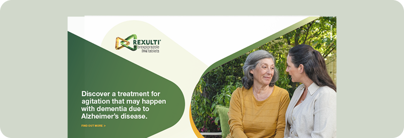Folleto de REXULTI para cuidadores de personas con la agitación que puede ocurrir con la demencia debido a la enfermedad de Alzheimer