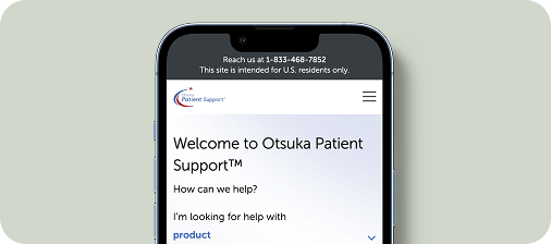 Otsuka Patient Support on phone screen